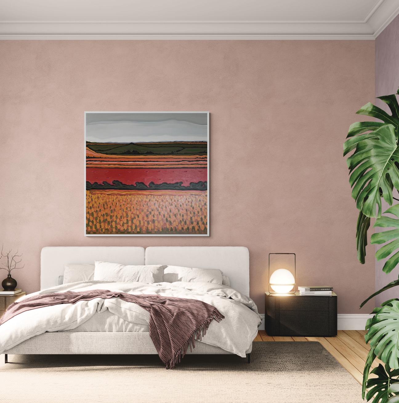 Summer View on the Hill, Abstract, Contemporary, landscape, nature For Sale 2