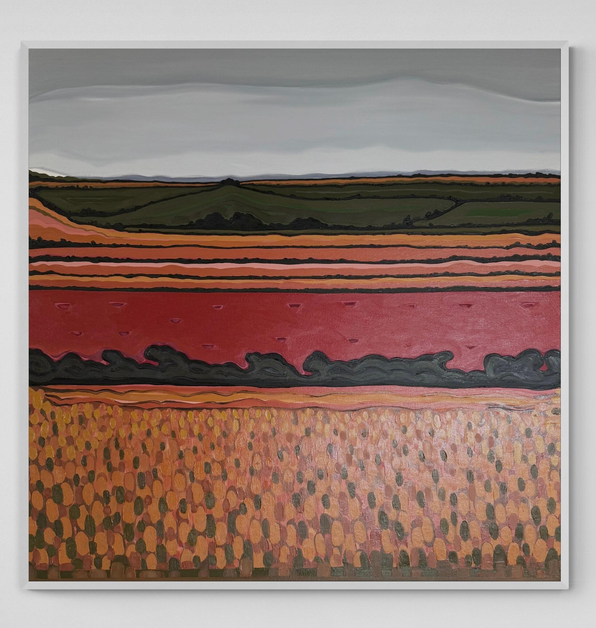 Summer View on the Hill, Abstract, Contemporary, landscape, nature For Sale 5