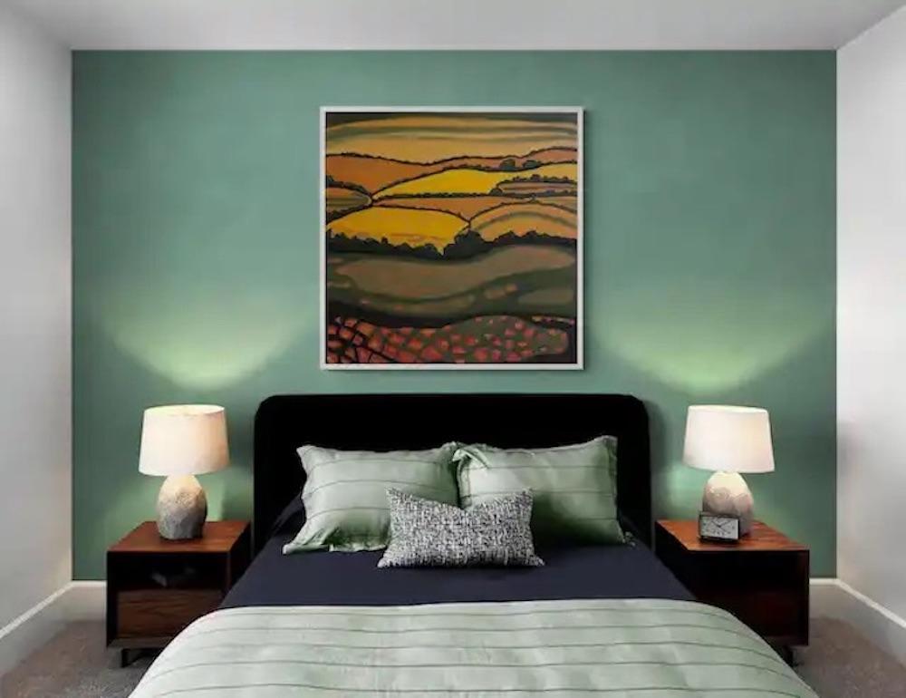 Whimsical Fields, Contemporary landscape painting, Nature, Meadow, Yellow art For Sale 3
