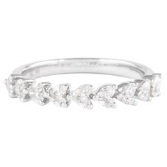Alexander 0.74ct Heart Diamond D-F VVS2/VS1 Half Eternity Band 18k White Gold