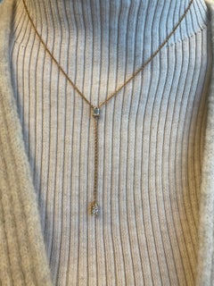 Alexander Beverly Hills Collar con gota de diamantes talla esmeralda de 0,83 ct Oro rosa de 18k