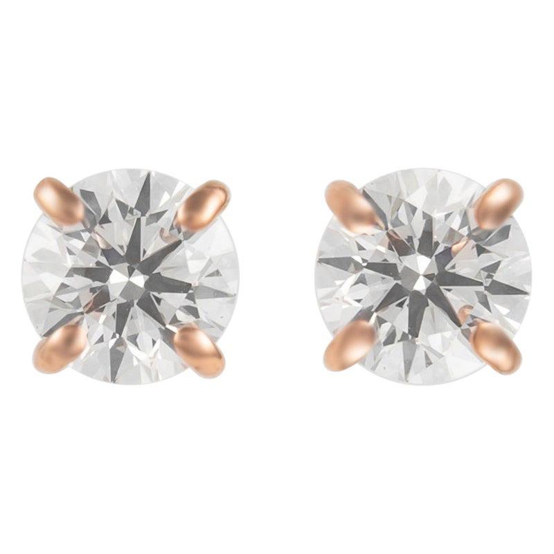 Alexander 0.92 Carat Diamond Stud Earrings Rose Gold