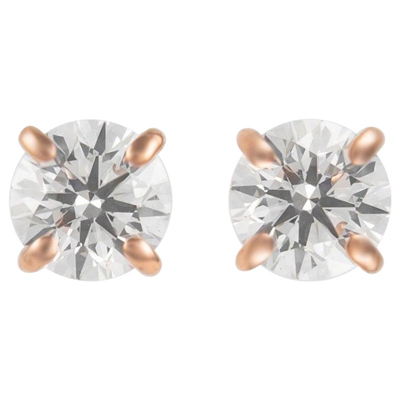 Alexander Clous d'oreilles en or rose avec diamants de 0,92 carat en vente