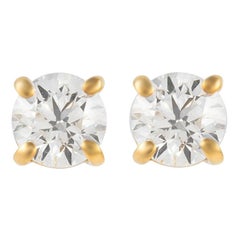 Alexander 0.92 Carat Diamond Stud Earrings Yellow Gold