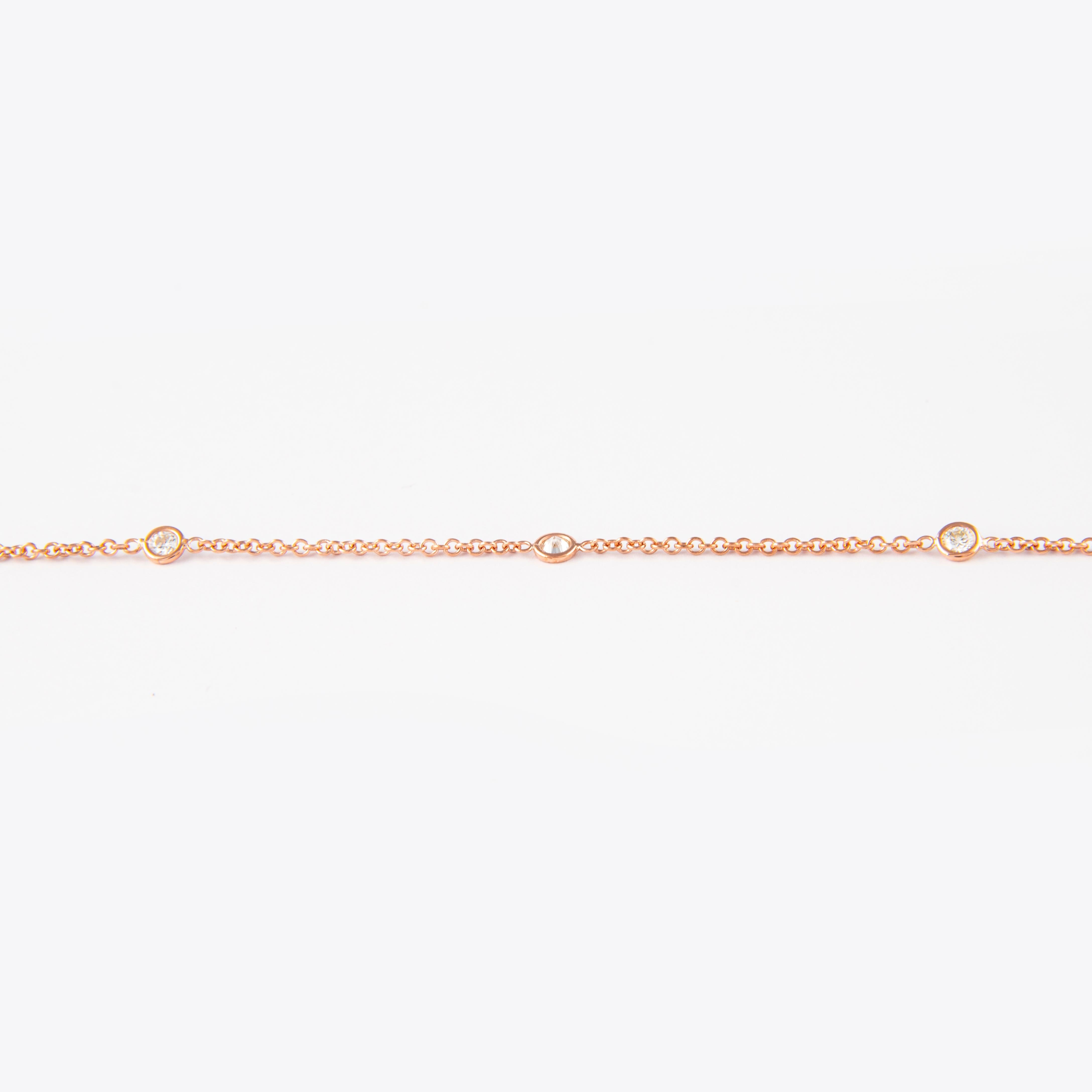 Alexander Beverly Hills 0.93ct Diamonds by the Yard Necklace 18 Karat Rose Gold In New Condition For Sale In BEVERLY HILLS, CA