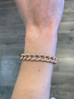 Alexander Beverly Hills 10.24ct Diamond Cuban Link Bracelet 18k Rose Gold