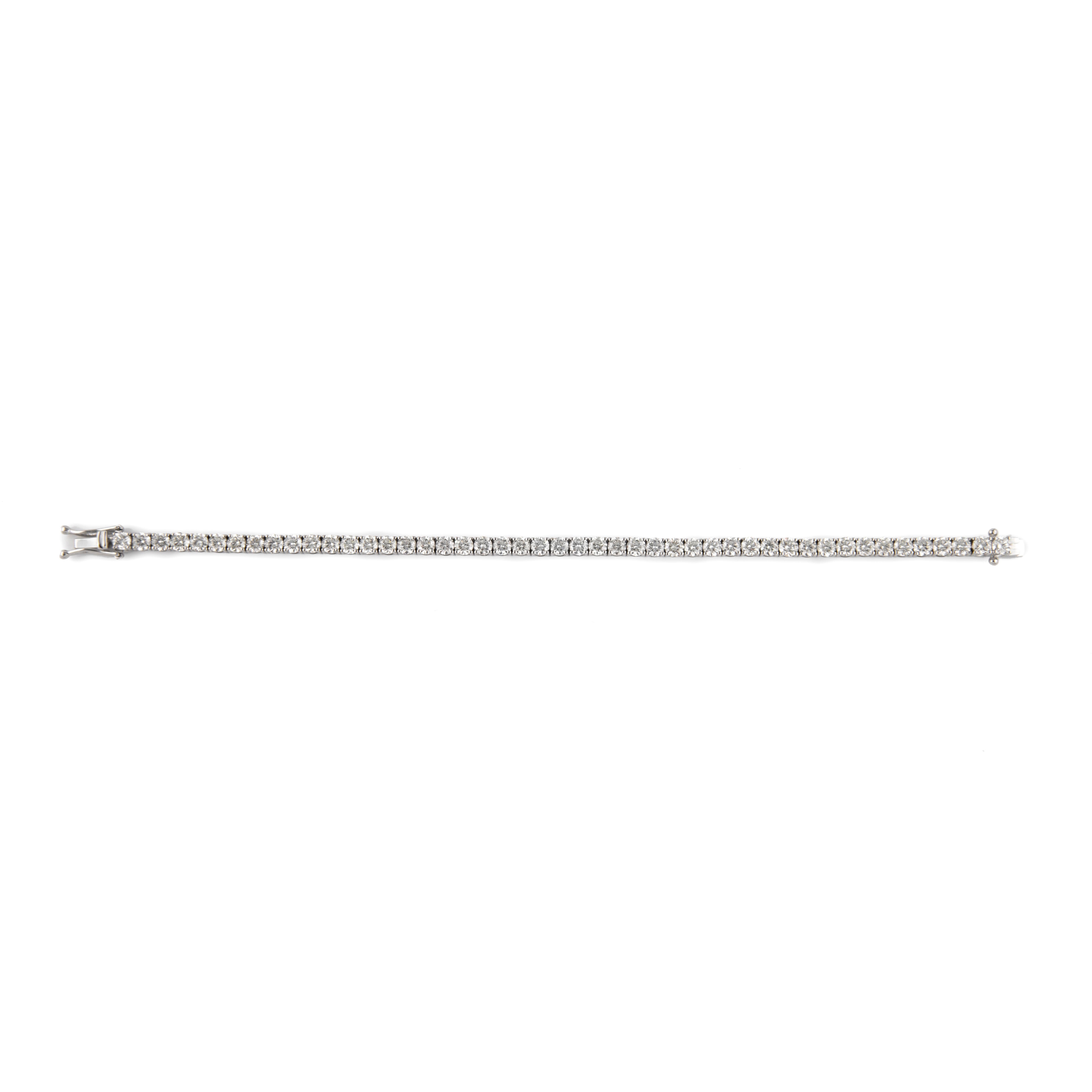 Modern Alexander 10.26 Carats Diamond Tennis Bracelet 18-Karat White Gold For Sale