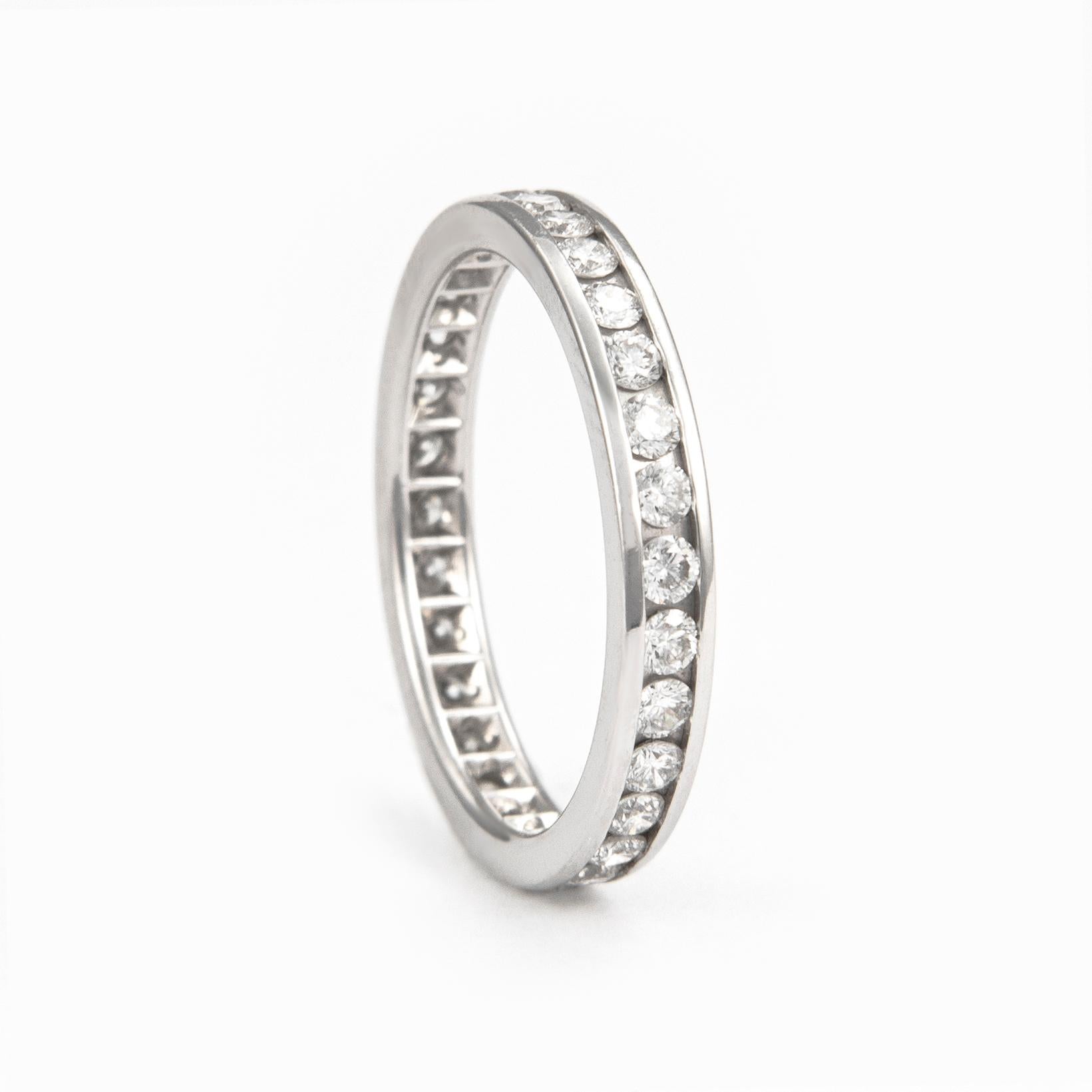 Contemporary Alexander 1.04 Carat Diamond Eternity Band Channel Set Platinum For Sale