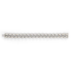 Alexander 10.95 Carat Diamond Cuban Link Bracelet 18 Karat White Gold