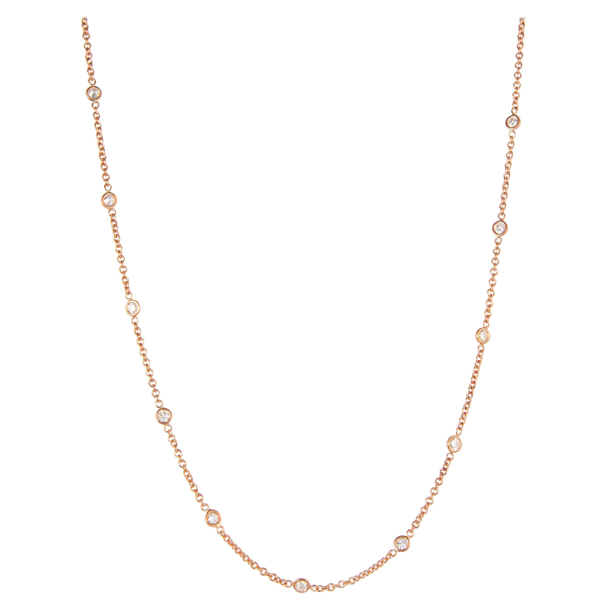 Collar Alexander de diamantes de 1,09 ct en oro rosa de 18 quilates