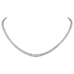 Alexander 11.31 Carat Diamond Tennis Riviera Necklace 18k White Gold