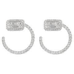 Boucles d'oreilles en or blanc 18 carats avec diamants de 1,14 carat Alexander