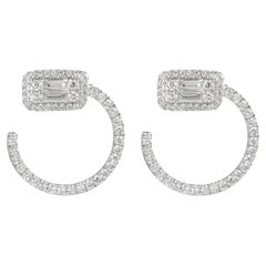 Alexander 1,14 Karat Diamantschlaufe-Ohrringe 18k Weißgold