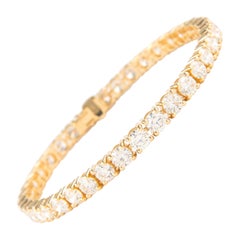 Alexander 11.50 Carat Diamond Tennis Bracelet 18 Karat Yellow Gold