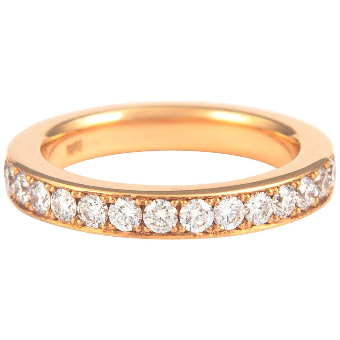 Anneau d'éternité en or rose 18 carats avec diamants de 1,17 carat d'Alexander en vente