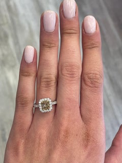 Alexander 1.18ctt Fancy Intense Brown Diamond Ring 18k White Gold