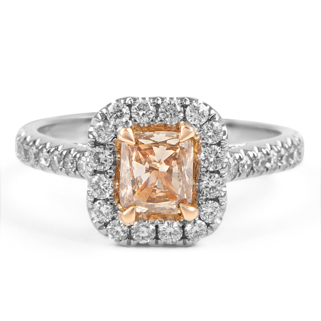 Alexander 1.18ctt Fancy Intense Brown Diamond Ring 18k White Gold For Sale