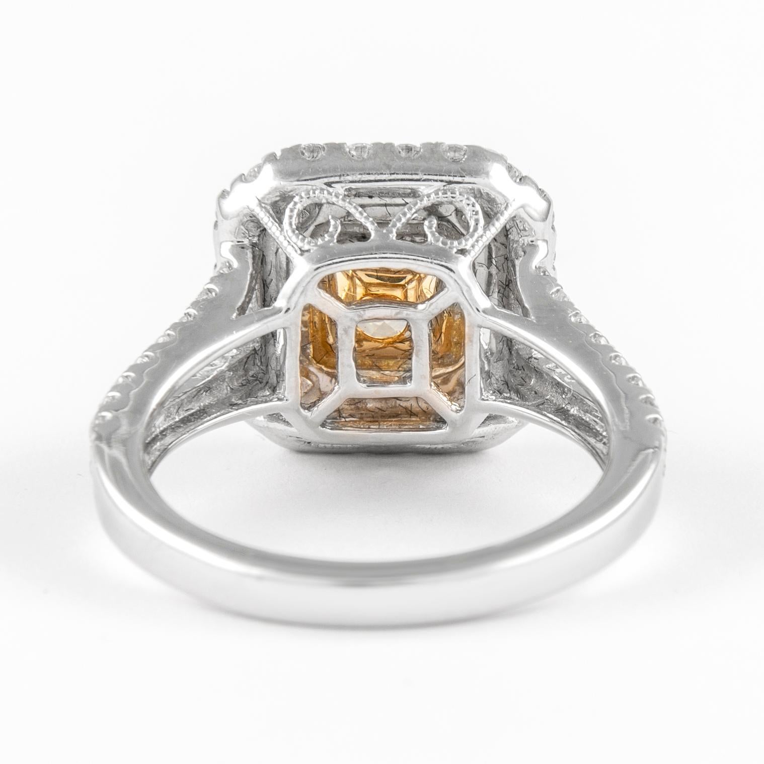 Alexander Beverly Hills 1.23ct Fancy Intense Yellow VS2 Diamond Ring 18k In New Condition For Sale In BEVERLY HILLS, CA