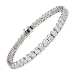 Alexander 12.67 Carat Oval Cut Diamond Tennis Bracelet 18-Karat White Gold Alexander 12.67 Carat Oval Cut Diamond Tennis Bracelet 18-Karat White Gold