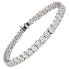 Alexander Bracelet tennis en or blanc 18 carats avec diamants taille ovale de 13,37 carats
