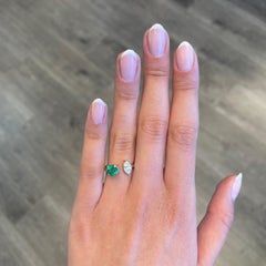 Alexander 1,34 Karat Toi Et Moi Smaragd & Diamanten Ring 18k Weißgold