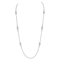 Alexander 14.52 Carat Diamond Tennis Necklace 18 Karat White Gold