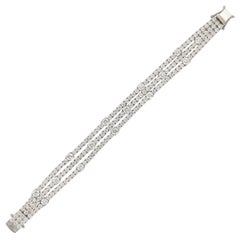 Alexander Beverly Hills - Bracciale tennis con tre file di diamanti da 17,40 carati - Oro bianco 18 carati