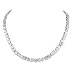 Alexander 17.55ct Illusion Set Diamond Tennis Necklace 18 Karat White Gold