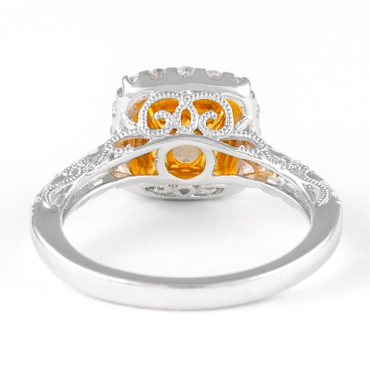 Alexander Beverly Hills 1.78ctt Fancy Yellowish Brown Cushion VVS2 Diamond Ring In New Condition For Sale In BEVERLY HILLS, CA
