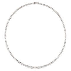 Alexander 18.78 Carat Diamond Tennis Necklace 18 Karat White Gold