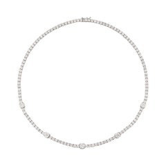 Alexander 18.93 Carat Diamond Tennis Necklace 18 Karat White Gold
