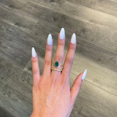 Alexander Beverly Hills Anillo Esmeralda Flotante Diamantes 18k