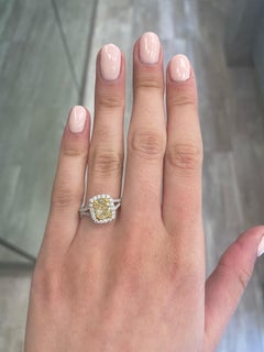 Alexander Beverly Hills Anillo de diamantes amarillo intenso VVS2 de 2,01 ct 18k