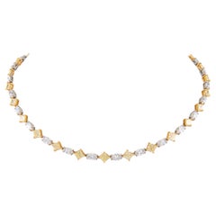 Alexander 20,52 Collier tennis en platine et or 18 carats avec diamants jaunes et blancs