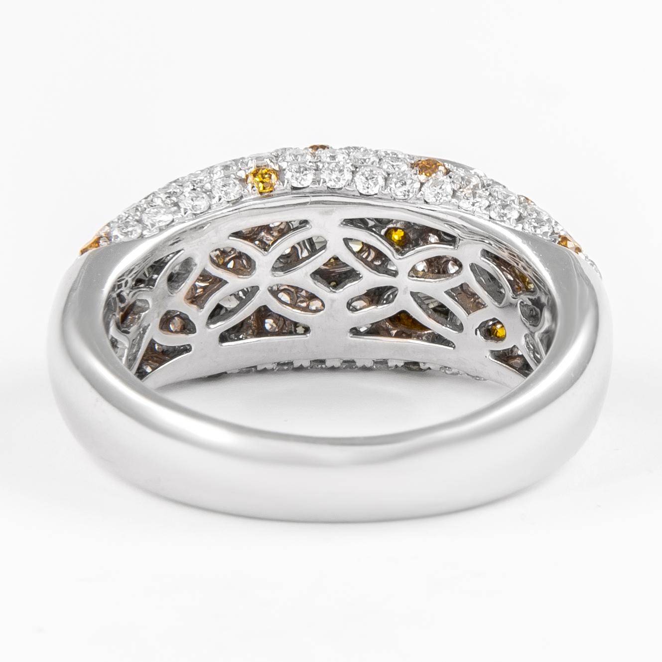 Alexander 2.16ct Fancy Yellow & Brown Yellow Multi Diamond Ring 18k Two Tone In New Condition For Sale In BEVERLY HILLS, CA