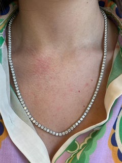 Alexander Collar de tenis de diamantes de 21,84 quilates y 22 pulgadas de oro blanco de 18 quilates