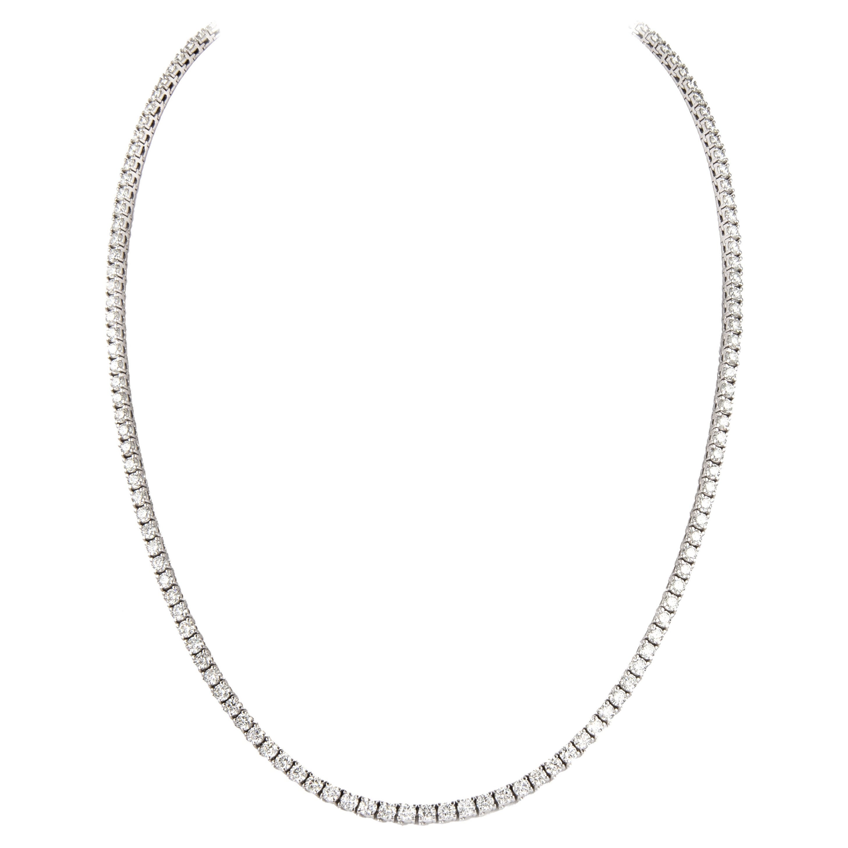 Alexander Collar de tenis de diamantes de 21,84 quilates y 22 pulgadas de oro blanco de 18 quilates