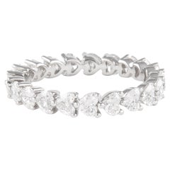 Alexander 2.24ct Heart Diamond D-F VVS2/VS1 Eternity Band 18k White Gold