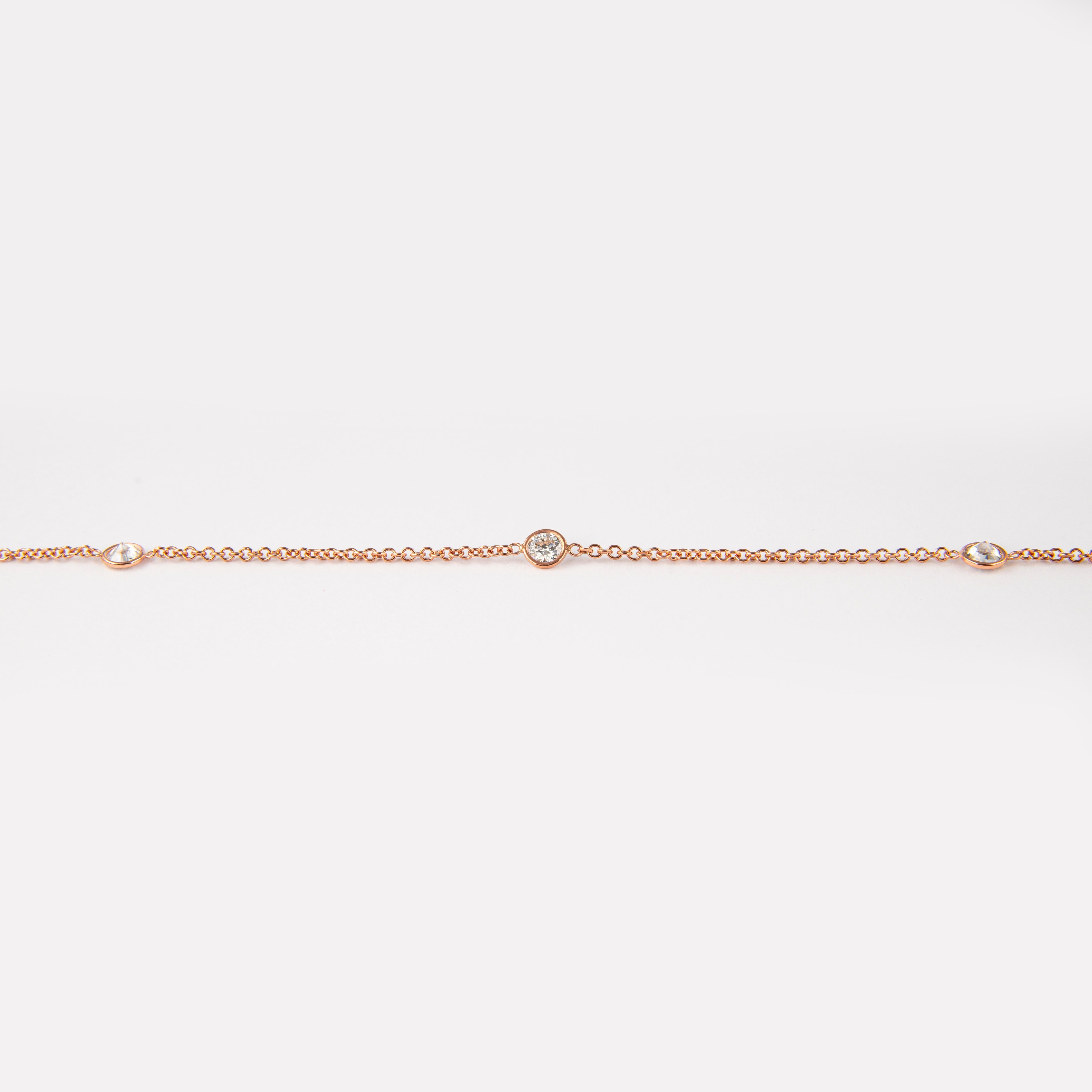 Alexander Beverly Hills 2,27 Karat Diamanten by the Yard Halskette 18k Roségold (Rundschliff) im Angebot