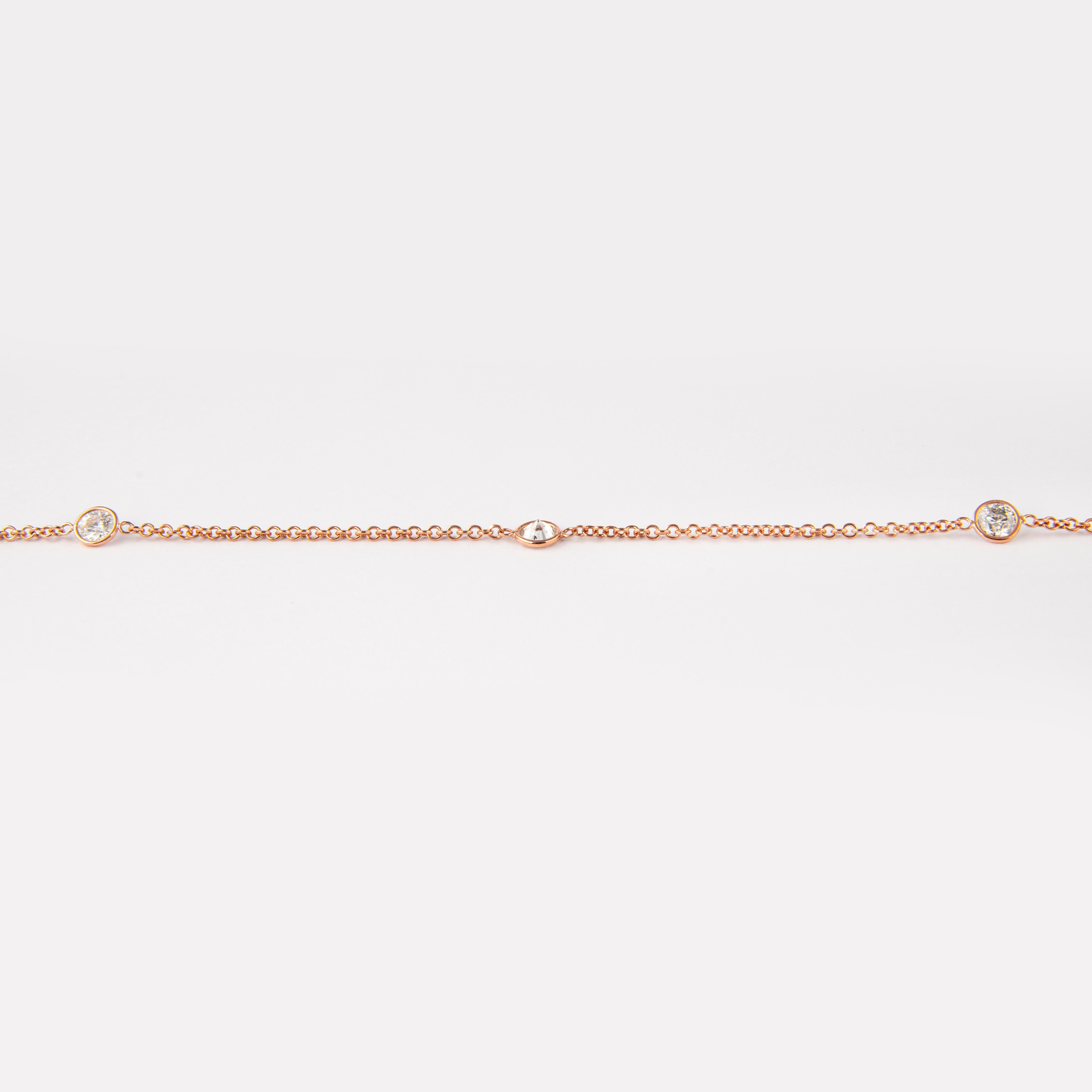 Alexander Beverly Hills 2,27 Karat Diamanten by the Yard Halskette 18k Roségold im Zustand „Neu“ im Angebot in BEVERLY HILLS, CA