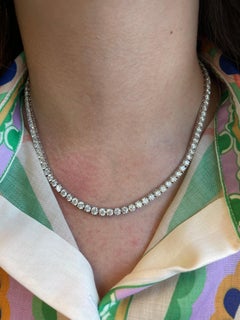 Alexander Collana Tennis con diamanti da 25,17 carati, oro bianco 18 carati