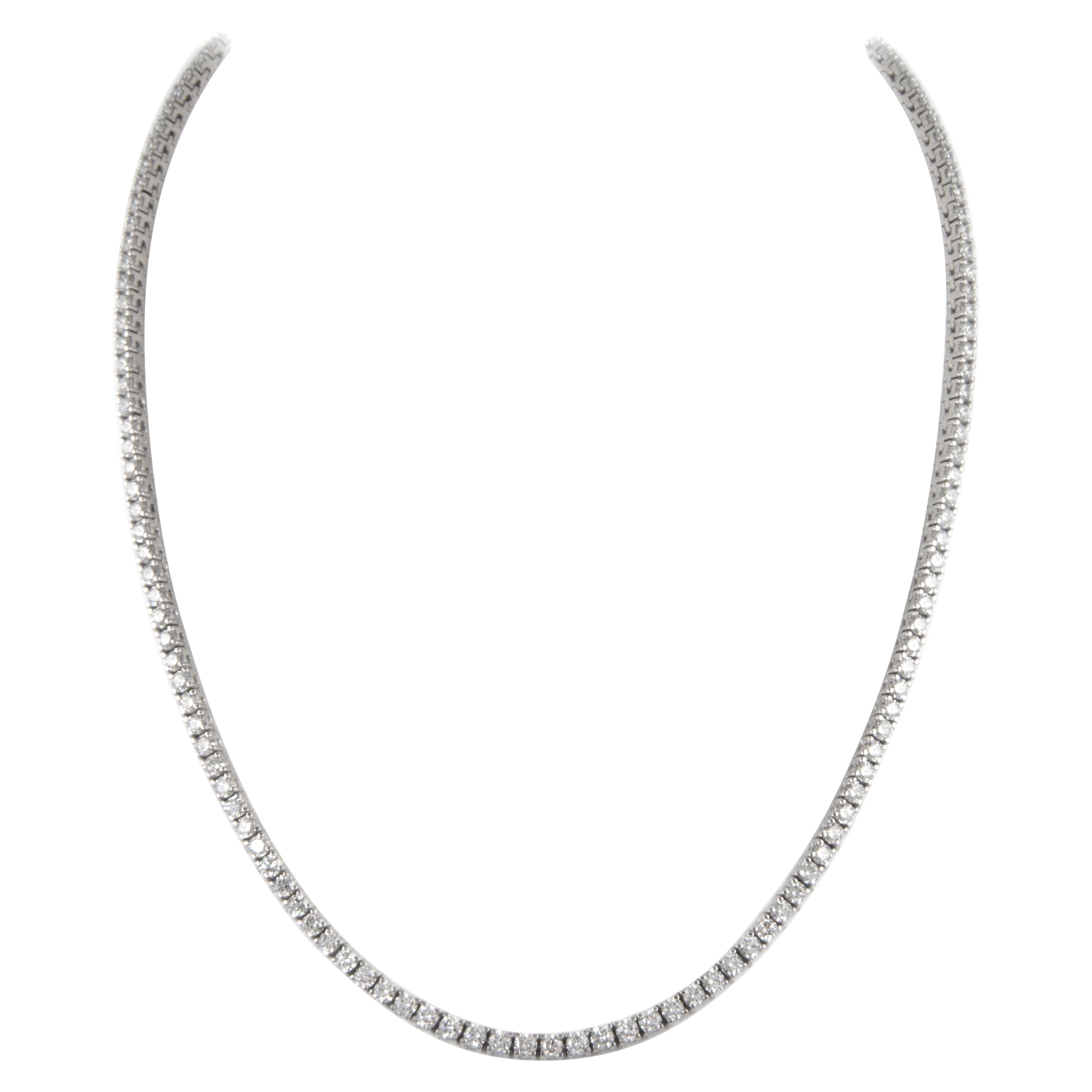 Alexander Collar de tenis de diamantes de 25,17 quilates y oro blanco de 18 quilates