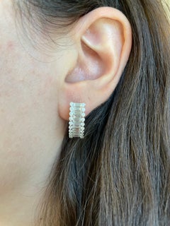 Alexander Beverly Hills 2.73ct Round & Baguette Diamond Hoop Earrings 18k