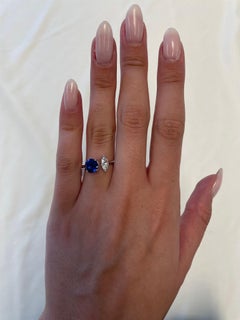 Alexander Beverly Hills 2.77ct Toi Et Moi Sapphire & Diamonds Ring 18k