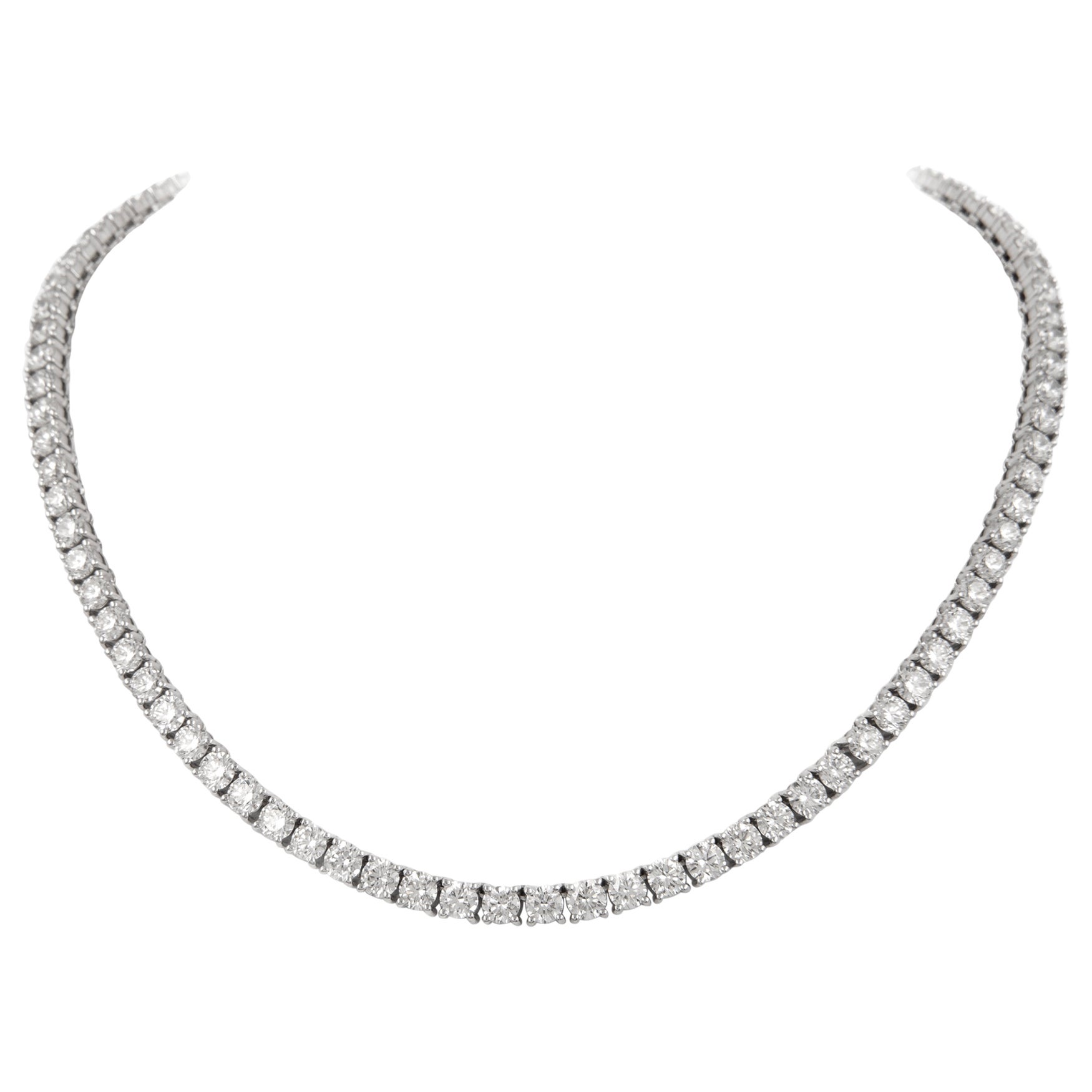 Alexander Collana Tennis con diamanti da 27,74 carati in oro bianco 18k