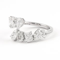 Alexander 2.83ct Multi Diamond Bypass Wrap Ring 18k White Gold
