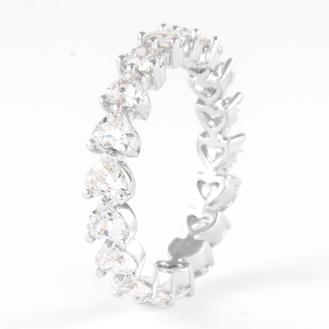 Alexander Alexander: Platin-Eternity-Ring, 2,90 Karat Herz Diamant D/E VVS (Moderne) im Angebot