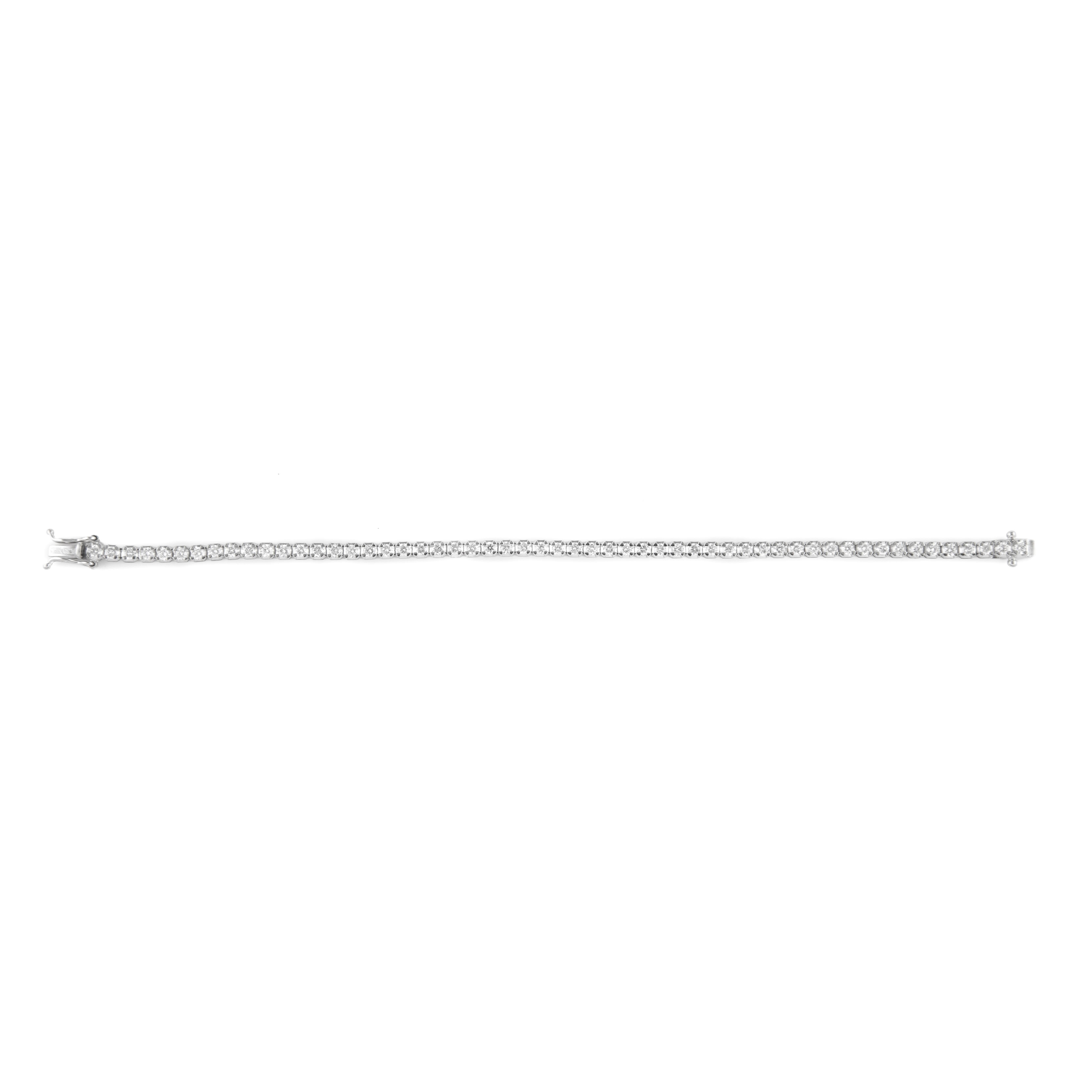 Moderno Alexander Beverly Hills - Bracciale tennis con diamanti da 2,96 carati in oro bianco 18 carati in vendita