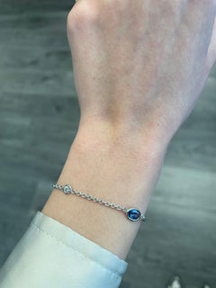Alexander 2.96 Carat Sapphires & Diamonds by the Yard Bracelet 18k White Gold
