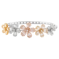 Alexander 3.01 Carat Diamond Floral Bengal Bracelet 18k Tri Gold